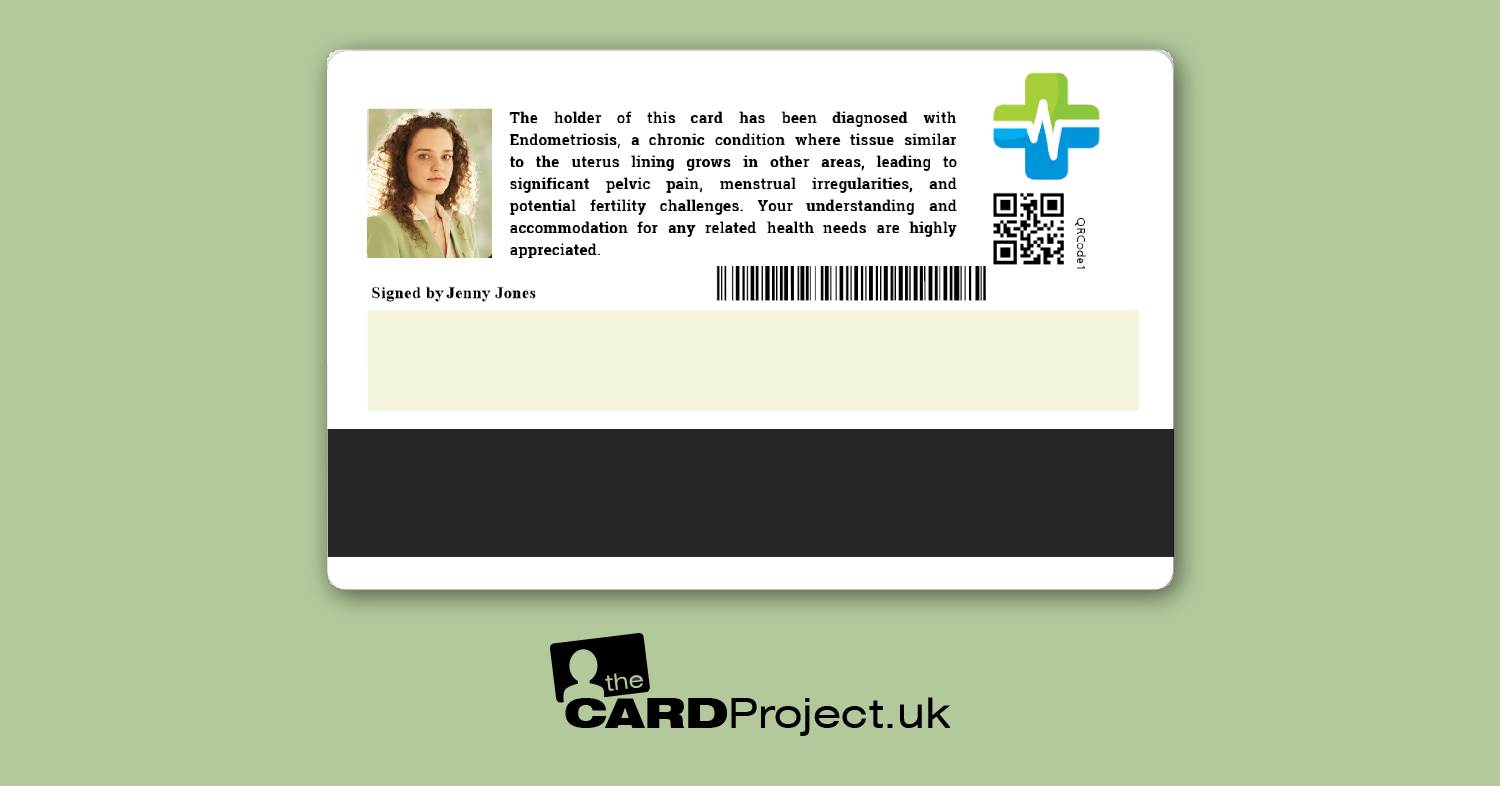 Endometriosis Premium Medical Photo ID Card  (REAR)